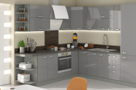 Kuchnia GRAY(szary polysk)260*270 z blatem