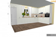 Kuchnia  Stilo 455cm*230cm. Bealy MDF z blatem