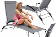 Składany leżak ogrodowy fotel plażowy 58157