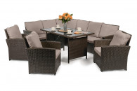 Narożnik ogrodowy TORINO z technorattanu - brąz